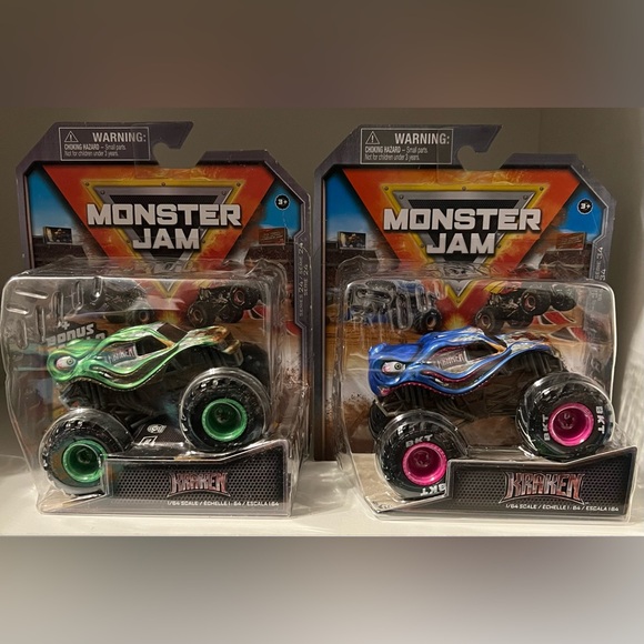 Monster Jam Other - Monster Jam - KRAKEN GREEN & BLUE / 1:64 Scale VHTF LOT OF 2